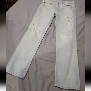 GAP 1969 womens SZ 25R Sexy Boyfriend Distressed Pacific‎ Wash Jeans